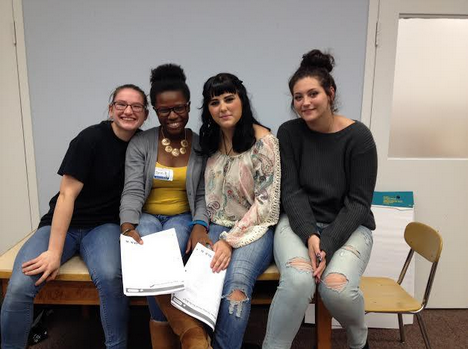 GSA leaders directing the Ally workshop on October 14, as part of Ally Week. From left are Nikki Segulin, Corin Bell, Francesca Dobies and Caitlyn Mannino.