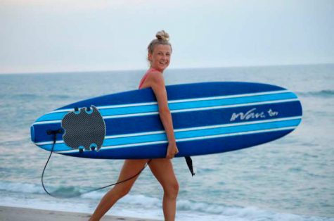 Senior Carly Rinaldi surfs her way through the summer