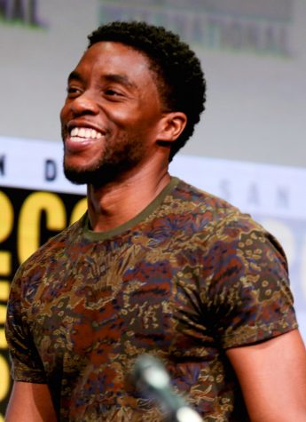 Chadwick Boseman at Diego Comic Con. He played many major film roles, including the role of T’Challa from Black Panther and Jackie Robinson from 42. Photo courtesy of Gage Skidmore/Creative Commons/Wikimedia Commons
