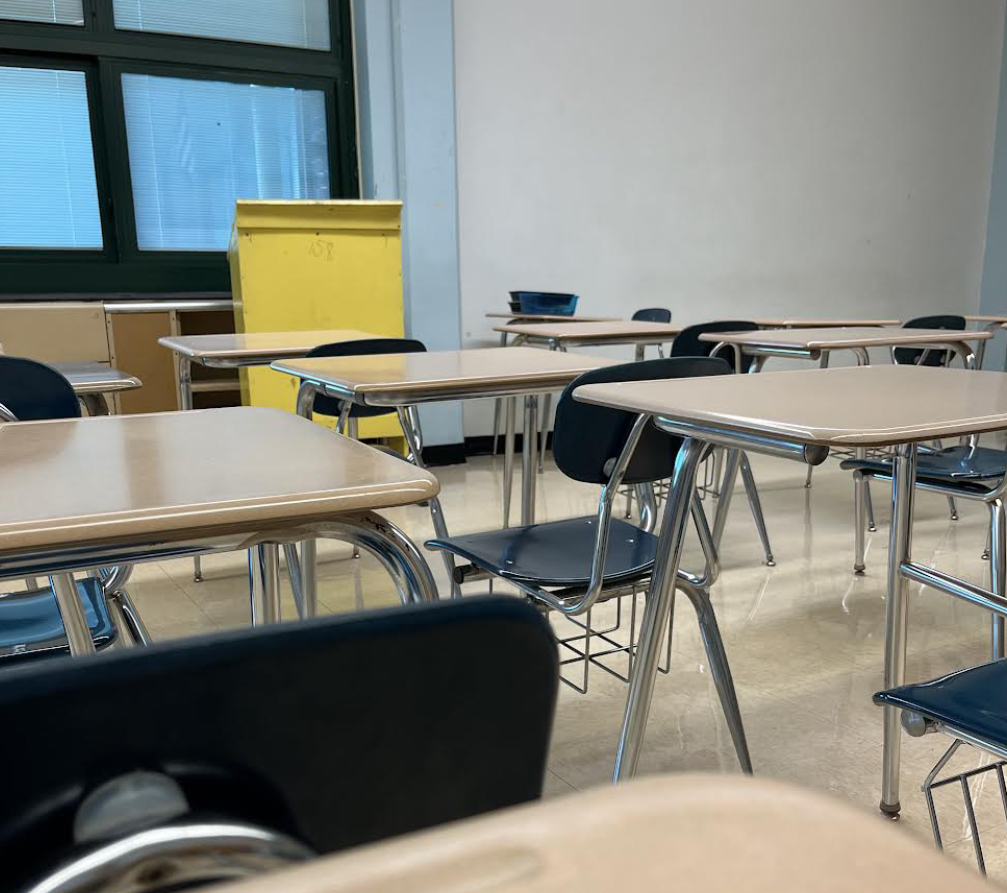 Empty desks welcome new and returning students to the 2023-24 school year. Everyone was eager to make this year better than the last. 