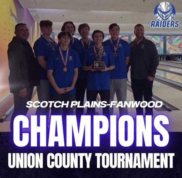 The Raider bowling team poses for a picture after their victory in the Union County Tournament. The team last celebrated a county tournament victory seven years ago.