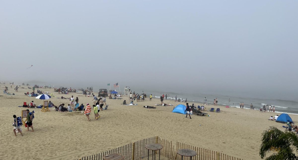 Fog-like weather builds across the shore on Sunday, May 26th during Memorial Day weekend. Before late Sunday afternoon, the weather was sunny and clear skies.