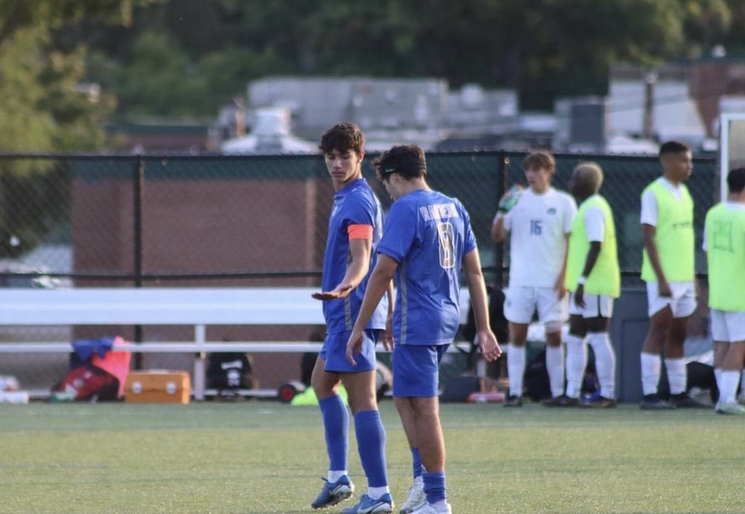 Senior captains Devin Pearce and Luca Passucci walk off Shimme Wexler Field together after the final whistle. The Raiders have gotten off to an 8-0 start in the 2024 season after a recent win against Governor Livingston.