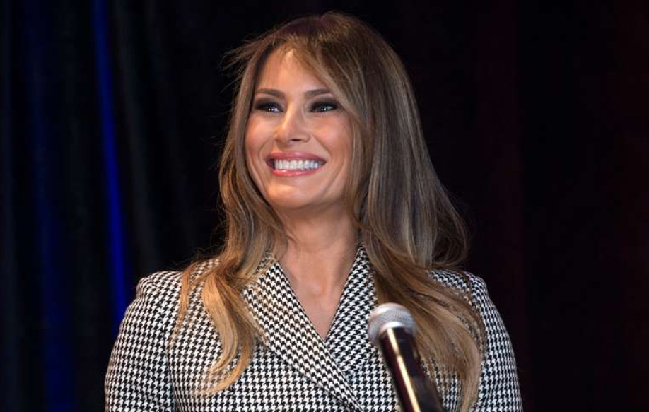 Melania Trump giving speech at 2017 Invictus games in Toronto. Her speech was given during her time as First Lady. 