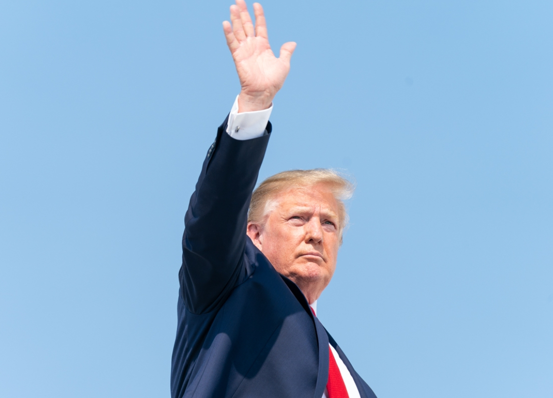 President Donald Trump boards Air Force One in Washington, June 5, 2020. Donald Trump is the first convicted felon to be elected President of the U.S. 