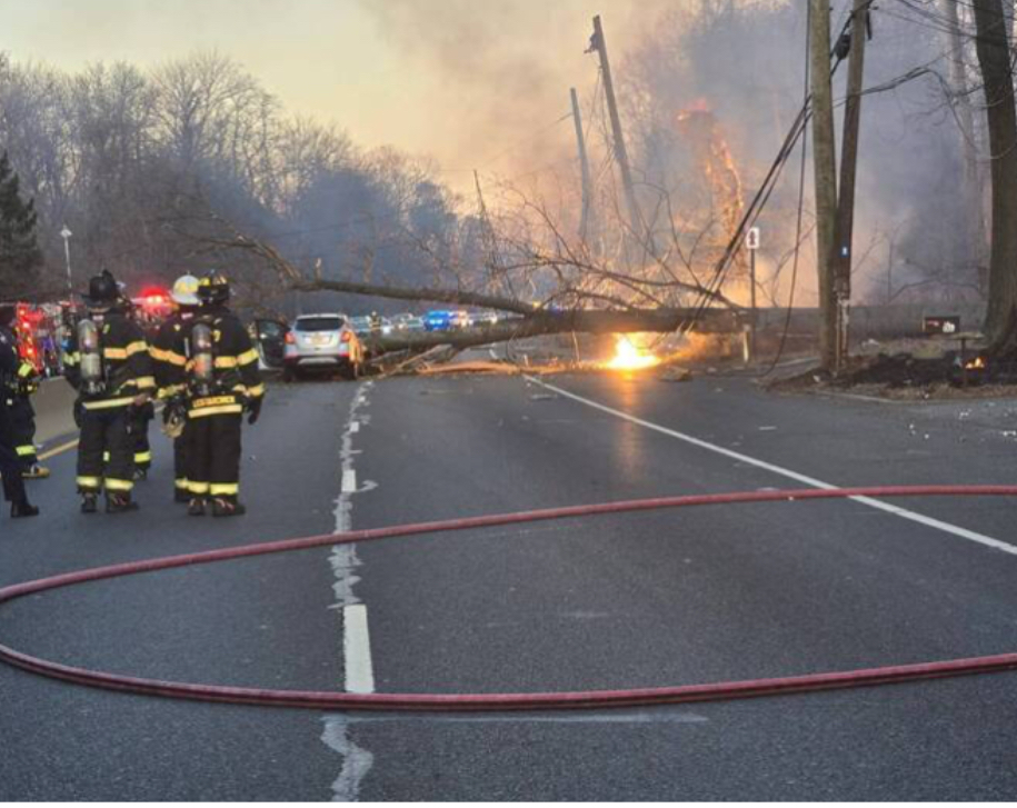 Crash and Fire Closes Route 22 in Westfield, NJ