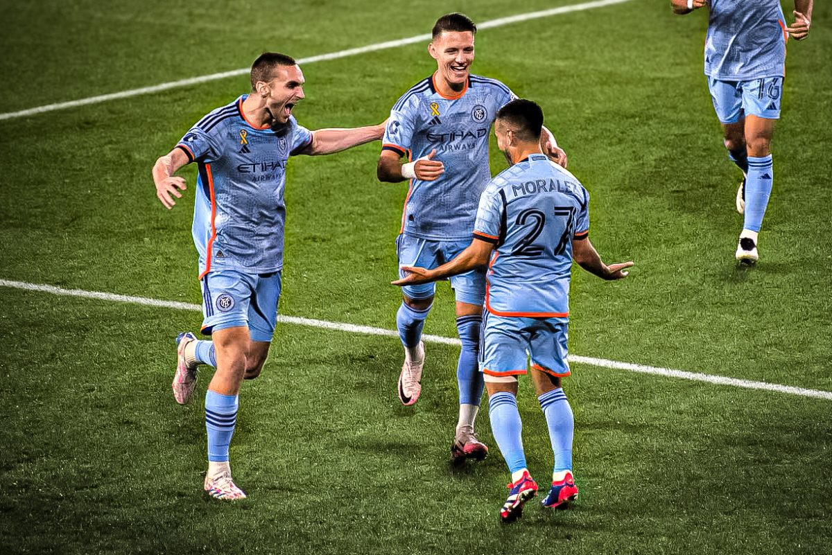 The New York Red Bulls struggle against a strong NYCFC squad losing 2-0.
