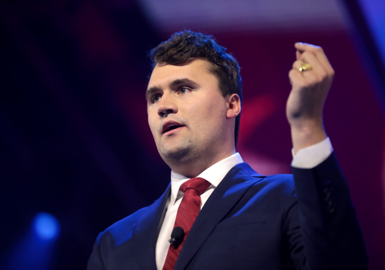 Charlie Kirk speaks at one of his numerous political events. Kirk was shot and killed on Wednesday, Sept. 9.

