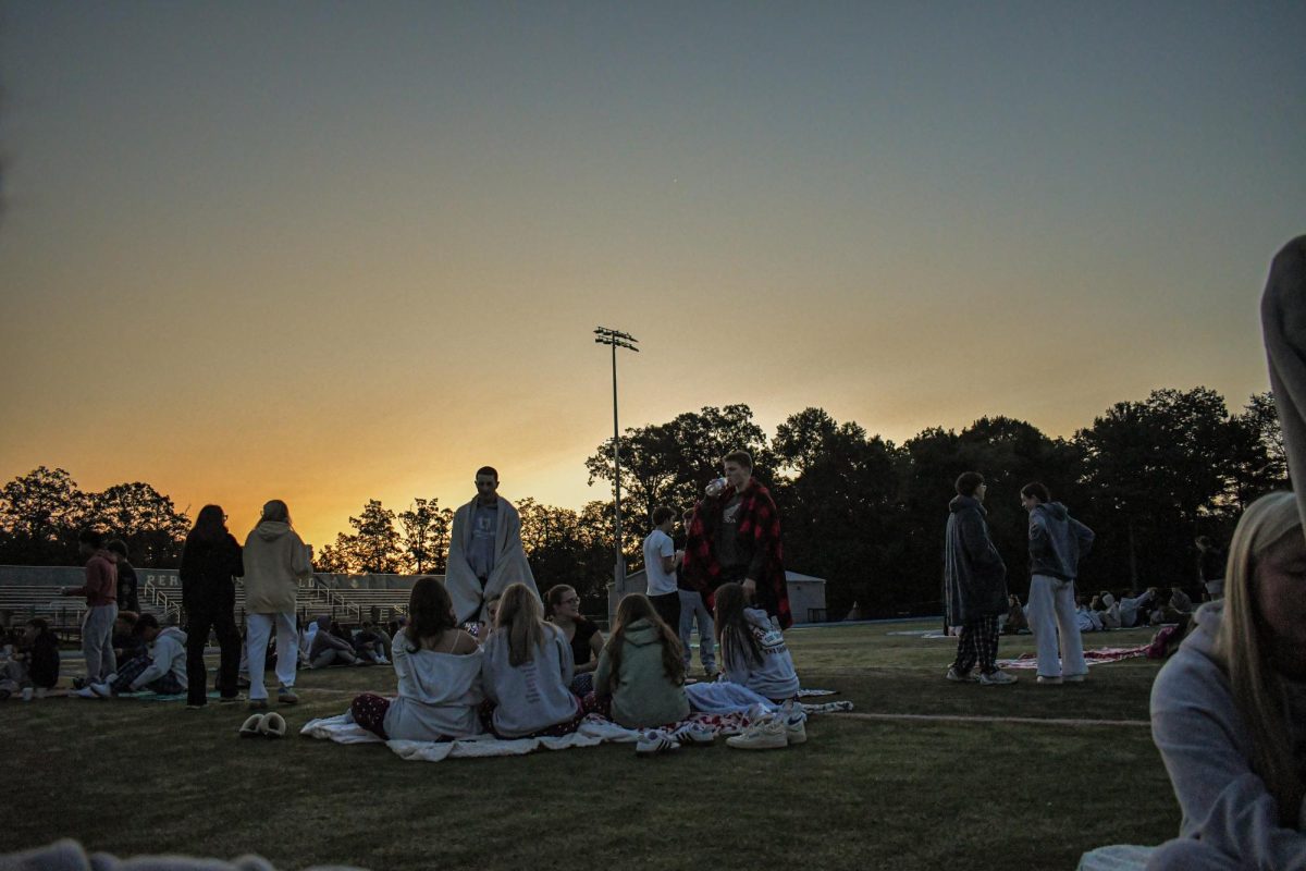 SPFHS seniors gather at Perry Tyson Field for the senior sunrise. 

