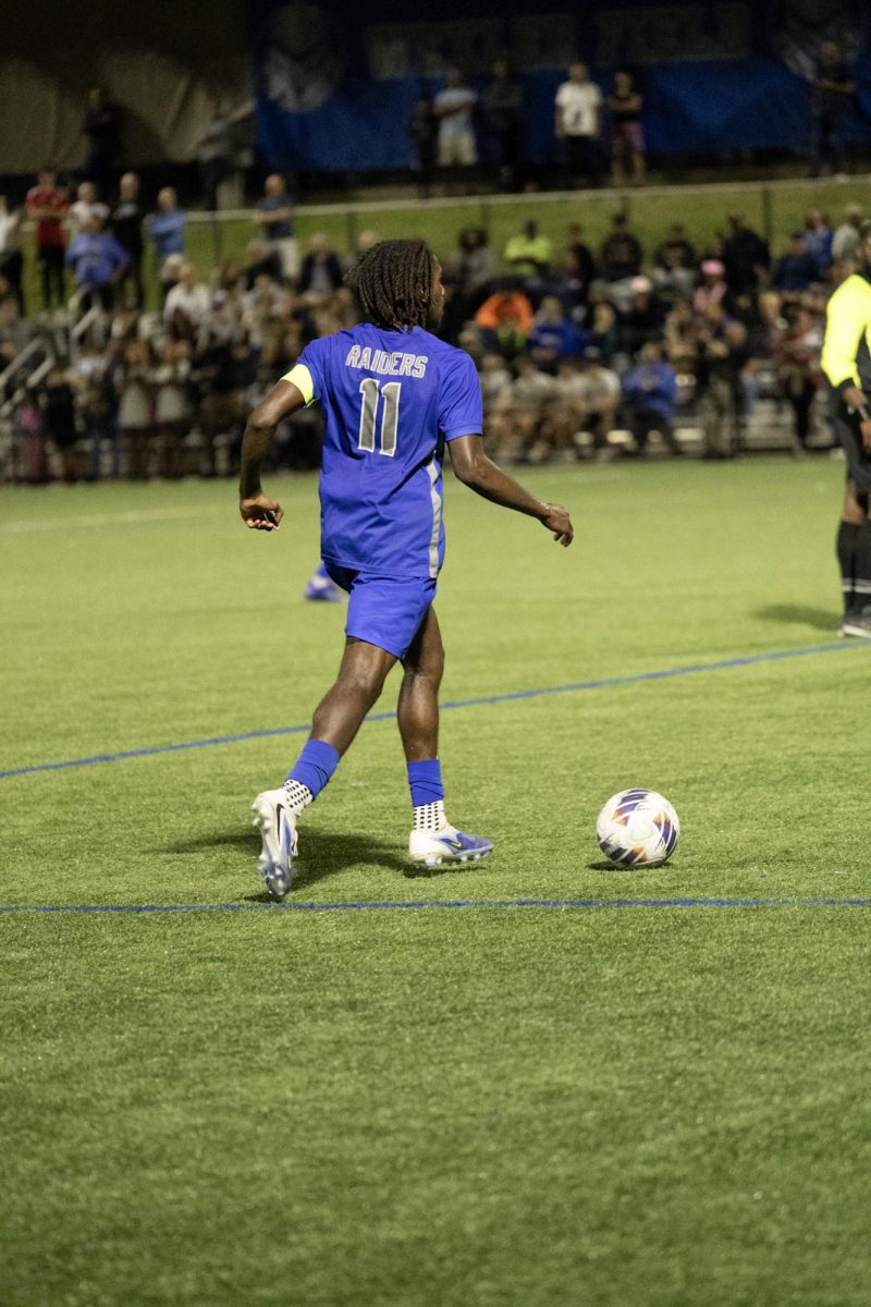 Senior Jayvon Young dribbles with the ball. SPF beat Westfield 1-0 on Tuesday, Oct. 7.

