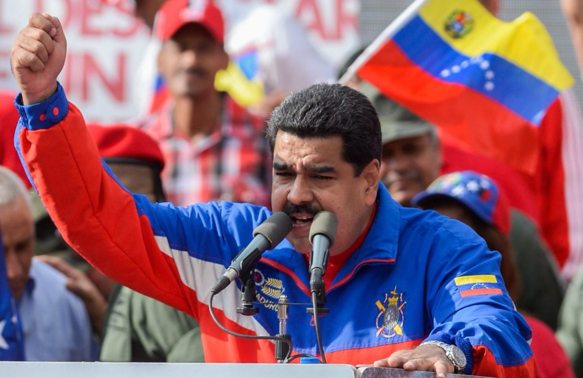 The president of Venezuela, Nicolas Maduro, makes a speech at a Venezuelan gathering. Maduro had been in power since the death of his predecessor, Hugo Chávez.