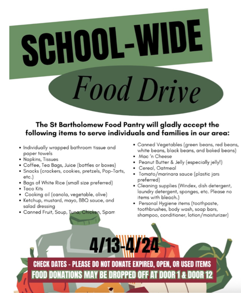 St. Bartholomew Food Pantry Holds Food Drive